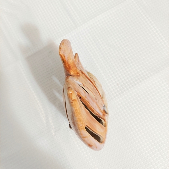 Fish Angelfish Tealight Pottery Candle Holder Artist Signed Ocean Beach - Picture 4 of 8